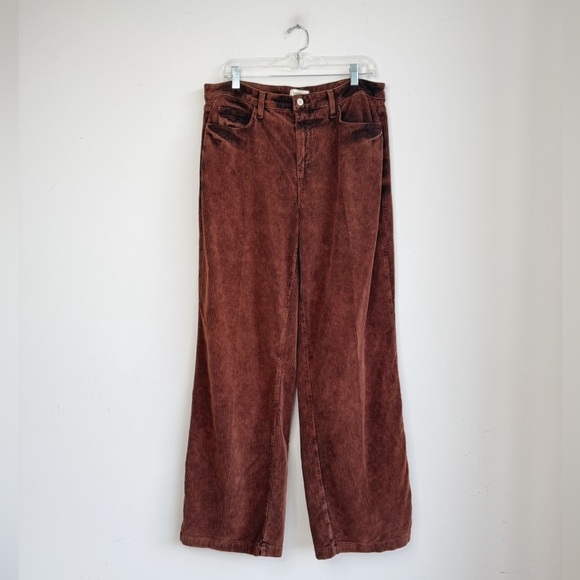 L’AGENCE Scottie Corduroy Wide Leg Jeans | Saddle Brown | Size 33 - Picture 5 of 10